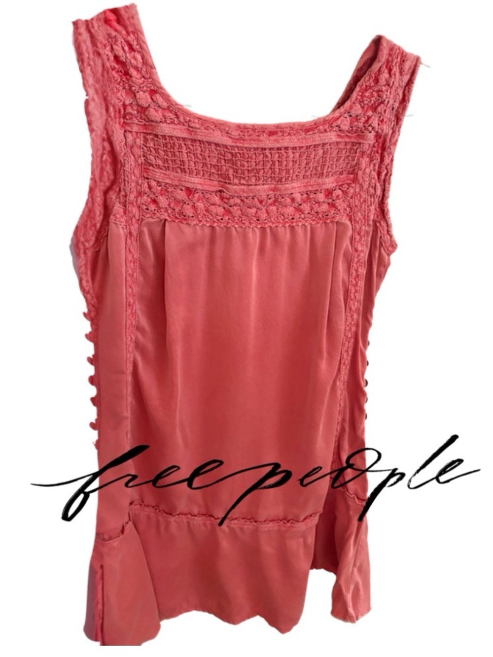 Free People Tunic Tank Embroidered